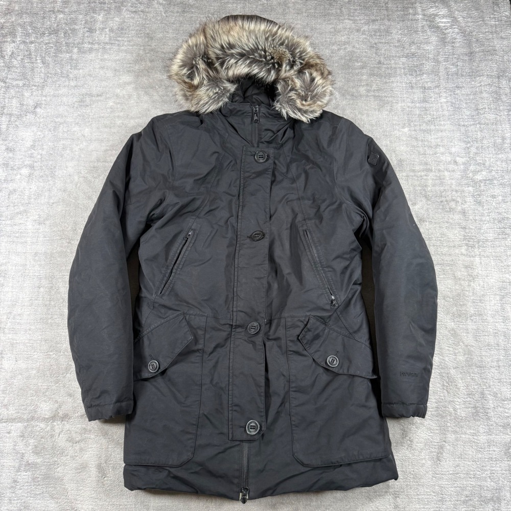 The North Face Jacket Womens Large Black Down Arctic Parka HyVent Faux Fur Hood